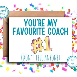 Funny Thank You Coach Card: Printable Card (Digital Download)