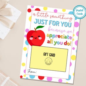 Un petit quelque chose rien que pour vous | Porte-cartes numérique | Étiquette-cadeau de fin d'année imprimable | Cadeau de remerciement pour enseignant | Étiquette de cadeau de professeur