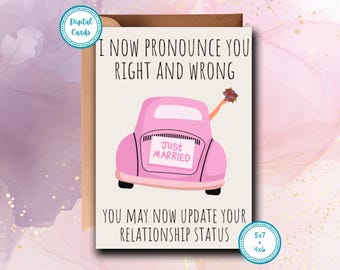 Funny Wedding Card: Newlywed gift card (Digital Download)