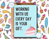 Funny Coworker Birthday Card: Printable Digital Card (5x7 & 4x6)