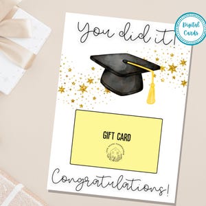 Vous l'avez fait | Félicitations diplômé | Étiquette pour carte-cadeau de fin d'études | Étiquette pour carte-cadeau Diplômé 2025 | Porte-cartes cadeau | Étiquette imprimable pour carte-cadeau