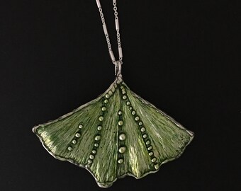 Ginkgo Leaf Pendant, Ginkgo Leaf Necklace, One of a Kind Ginkgo Leaf, Ginkgo Statement Necklace