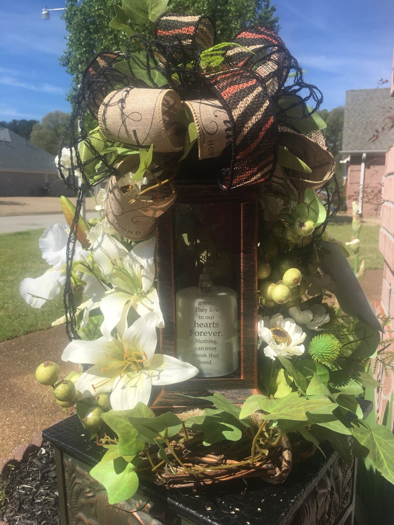 Custom Lantern Floral ArrangementDecorated LanternMemorial Etsy