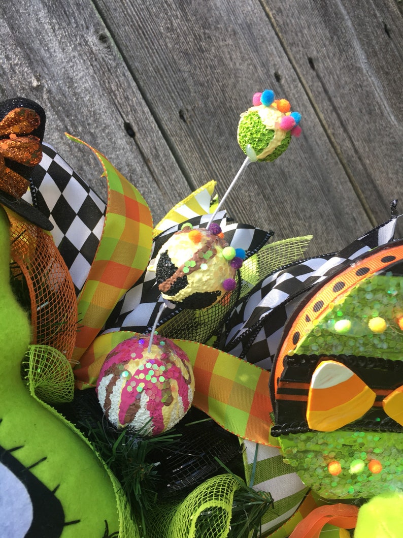 Ghost Wreath Trick Or Treat Sweets Swag Ghost Swag Faux Halloween Treats Swag Halloween Candy Wreath Fall Swag Halloween Ghost Swag