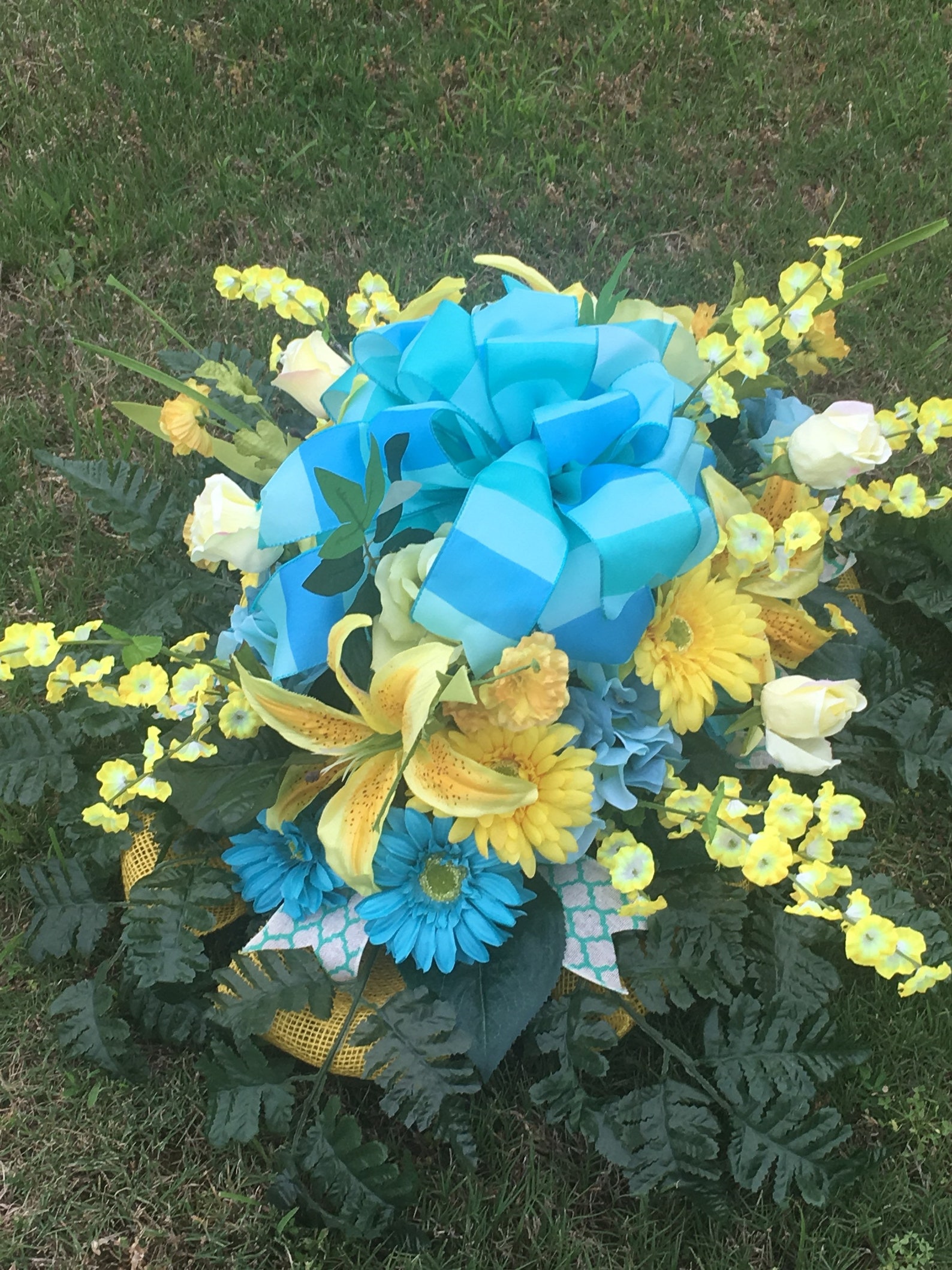 Spring Cemetery Headstone Saddle Graveyard Flowers Floral Etsy