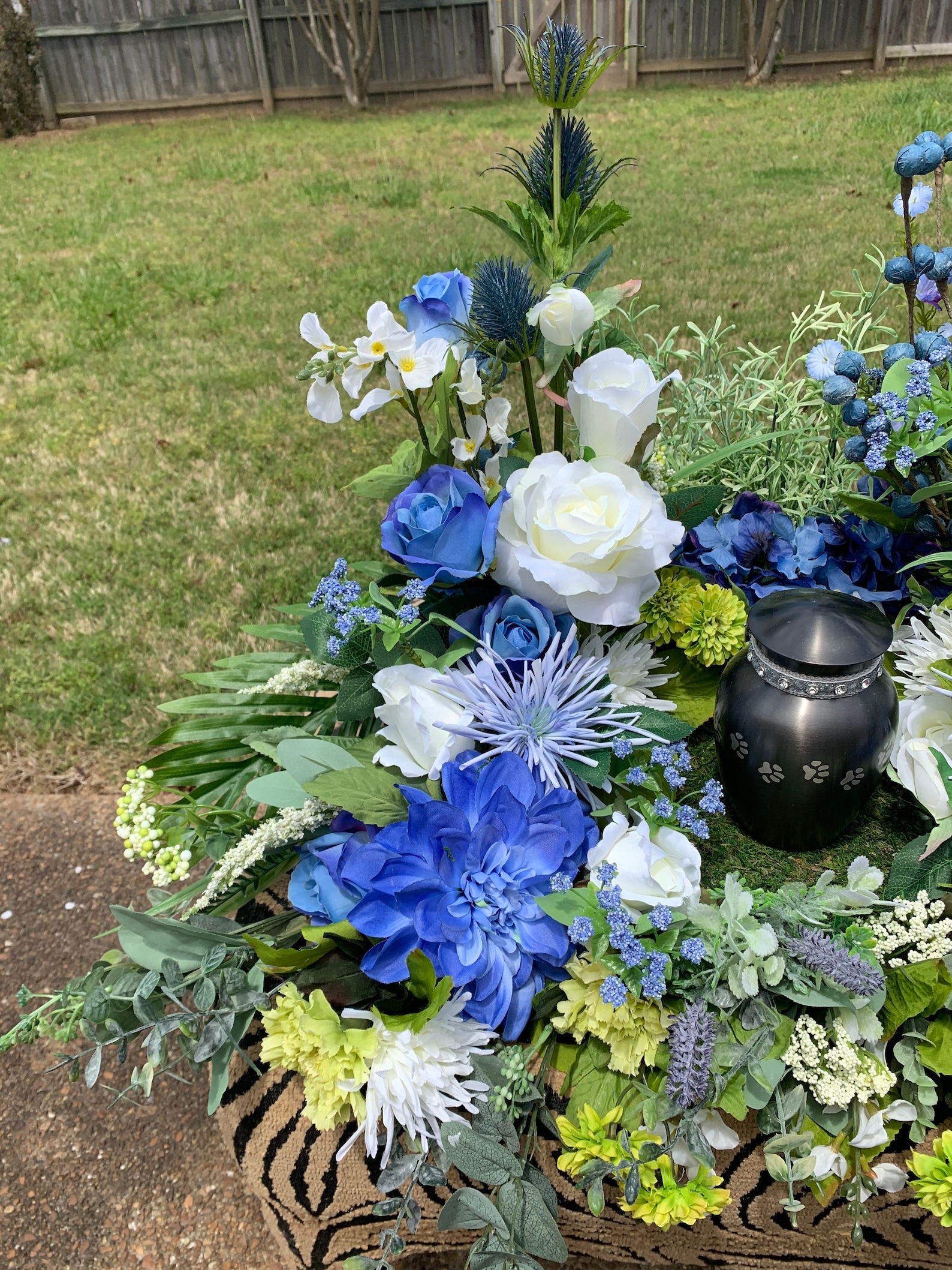 Urn Floral Arrangement Display Cremation Urn Arrangement Etsy