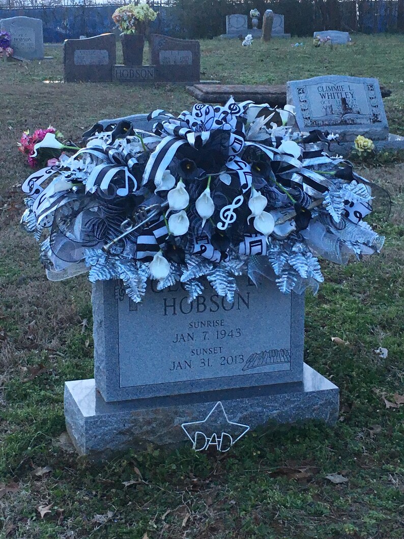 Music Themed Cemetery Flowers BandMusicMusicianTombstone Etsy