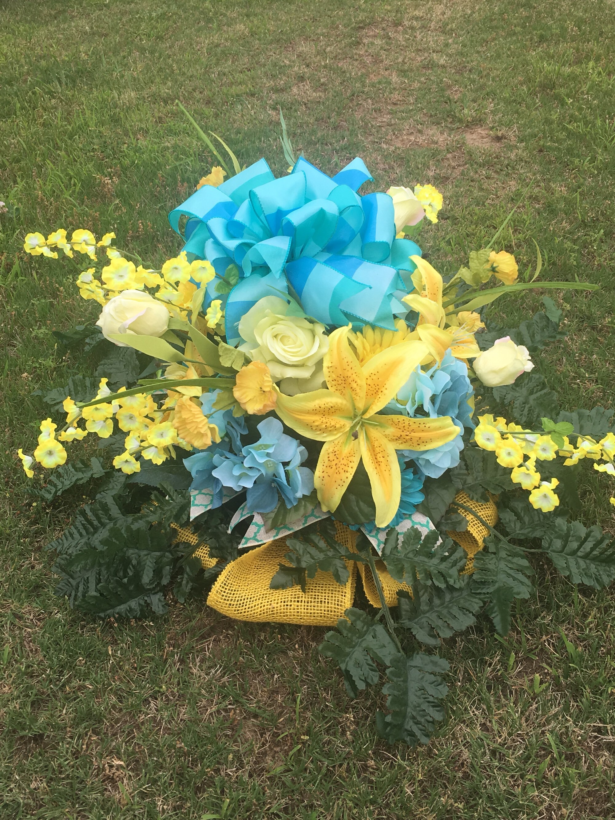 Spring Cemetery Headstone Saddle Graveyard Flowers Floral Etsy