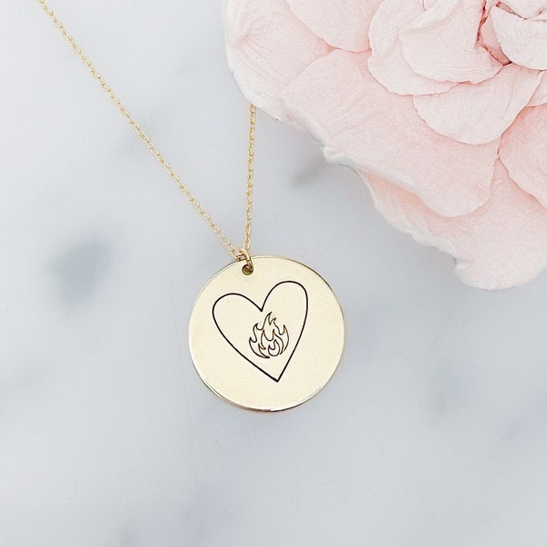 NEW | Throne of Glass Inspired Fire Heart Pendant Necklace | Dainty, Gold, Gift for Her | TOG, SJM | Aelin, Terrasen, Rowan, Bookish