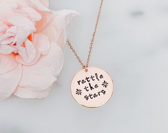 NEW | Throne of Glass Inspired Rattle the Stars Pendant Necklace | Dainty, Rose Gold, Gift for Her | TOG, SJM | Aelin, Terrasen, Bookish