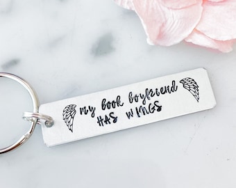 NEW | My Book Boyfriend Has Wings Keychain  | Bookish Keychain | ACOTAR Inspired Gift for Her | Rhysand, Cassian, Azriel, Hunt, Raihn