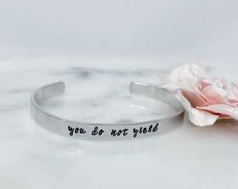 NEW | Throne of Glass Inspired You Do Not Yield Bracelet | SJM, ToG, KoA | Aelin, Rowan, Fantasy Bookish Gift