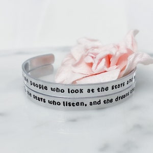 NEW | A Court of Thorns and Roses Inspired Starfall Quote Cuff Bracelet Set of Two (2) | ACOTAR, ACOMAF | Velaris, Feyre, Rhysand