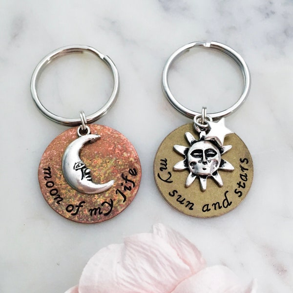 Game of Thrones Inspired Matching Keychain Set | My Sun and Stars, Moon of My Life  | Khal Drogo, Khaleesi | Also available in Dothraki