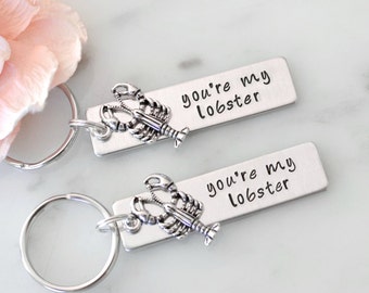 Friends Inspired 'You're My Lobster' Quote Keychain Set | Gift for Girlfriend, Boyfriend, or Best Friend | Personalization Available