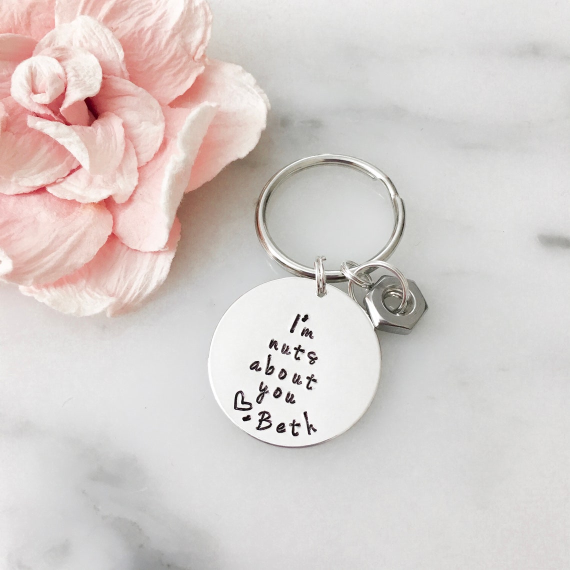 I'm Nuts About You Keychain for Men With Nut Dangle Charm Etsy