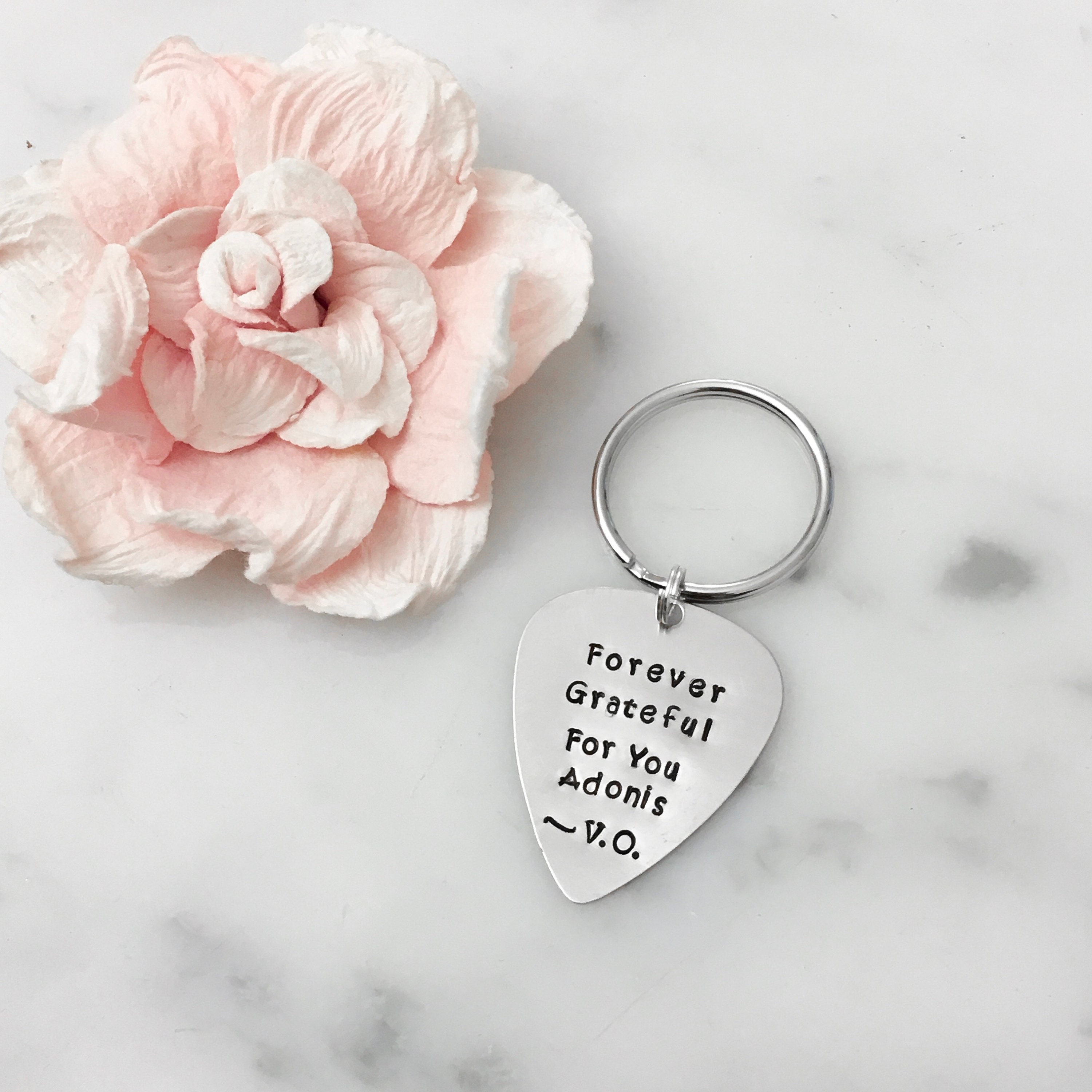 You Rock My World Guitar Pick Keychain Gift for Him Etsy