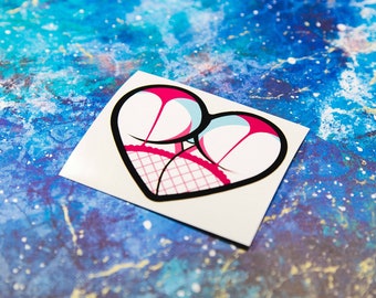 Booty Heart [Pink] Vinyl Sticker - 3" Kiss-cut Sticker