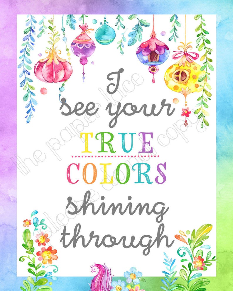 Trolls Party Decor Trolls Song Lyrics I See Your True Colors Etsy