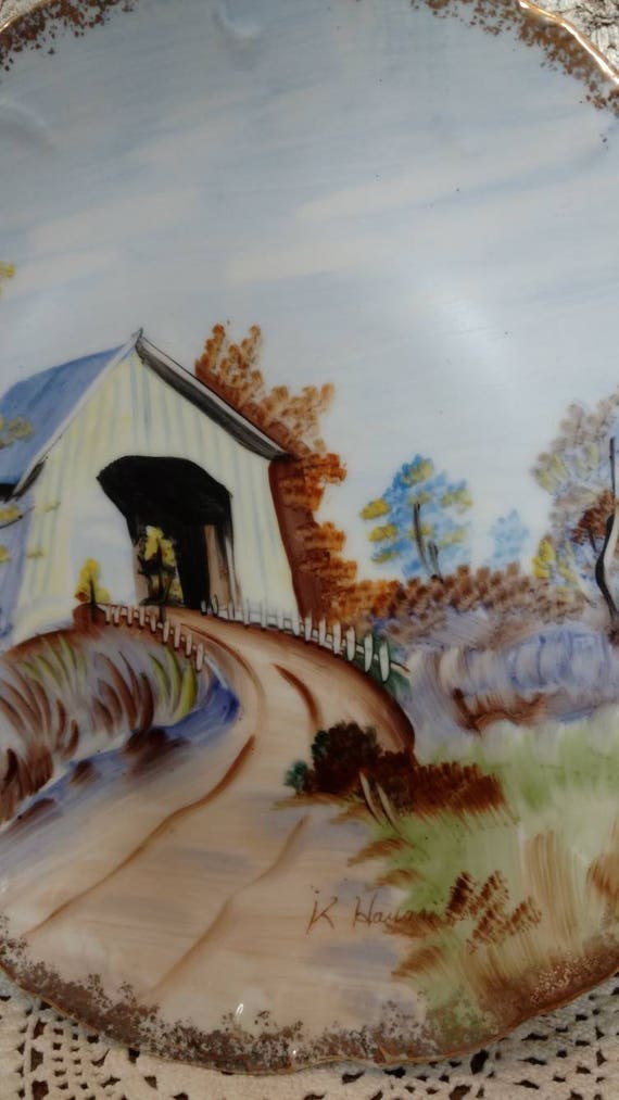 Farmhouse Plate Decor Beautiful Handpainted Signed Rustic Dish Etsy