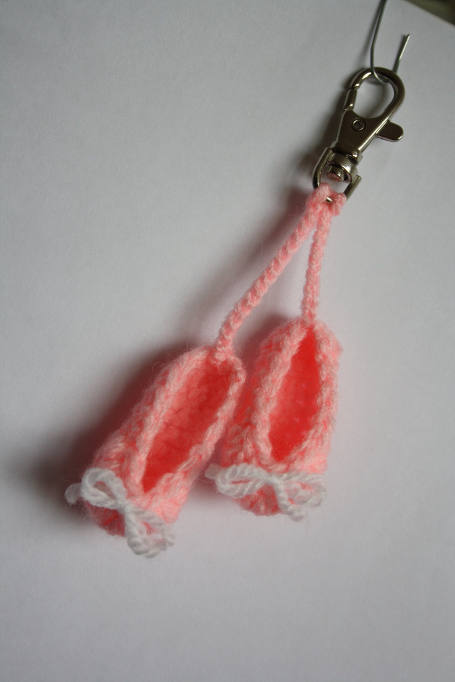 crochet ballet shoes keyring bag charm