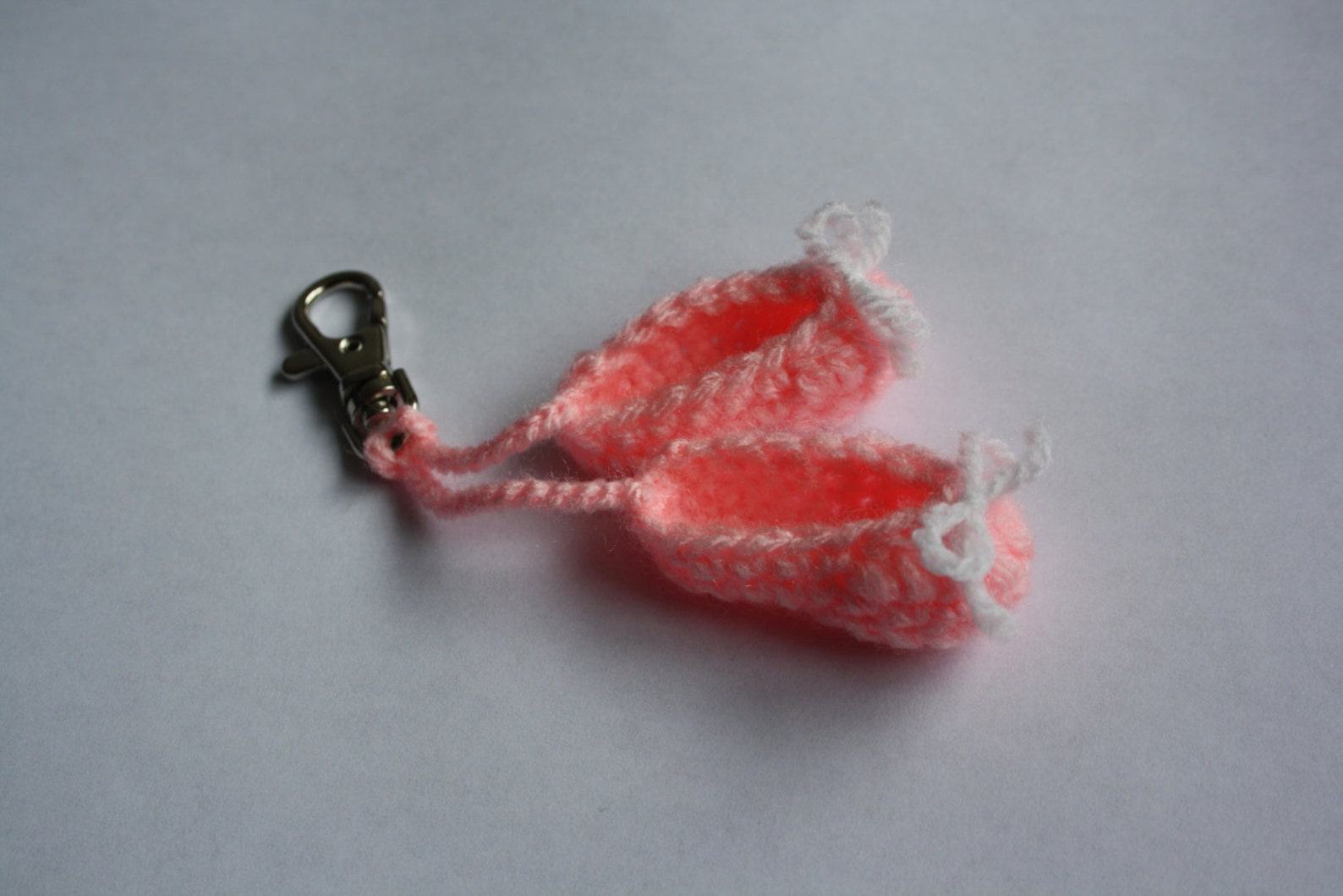 crochet ballet shoes keyring bag charm