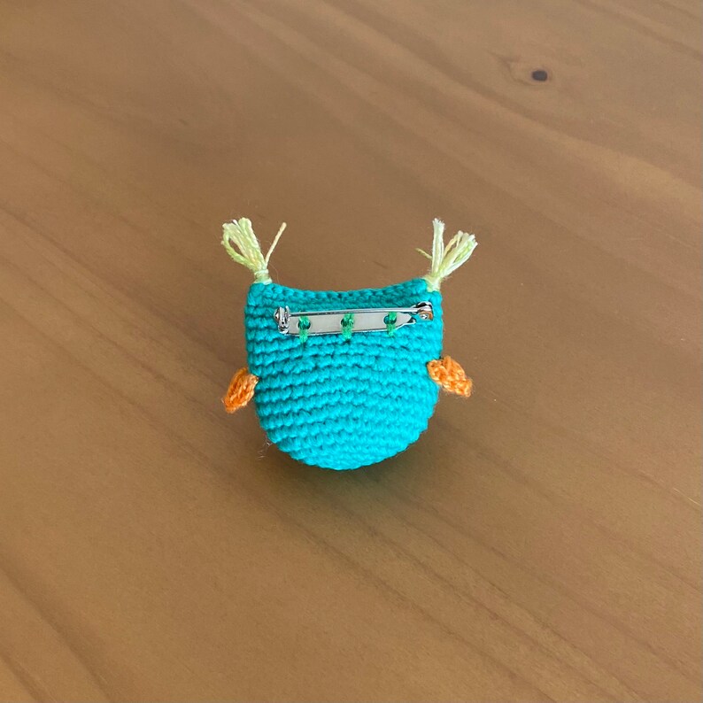 Crochet Owl Brooch