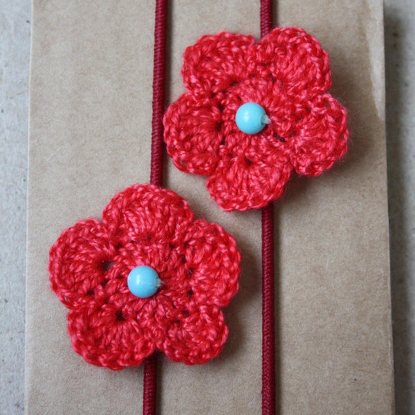 Gehaakte bloem haar bobbels