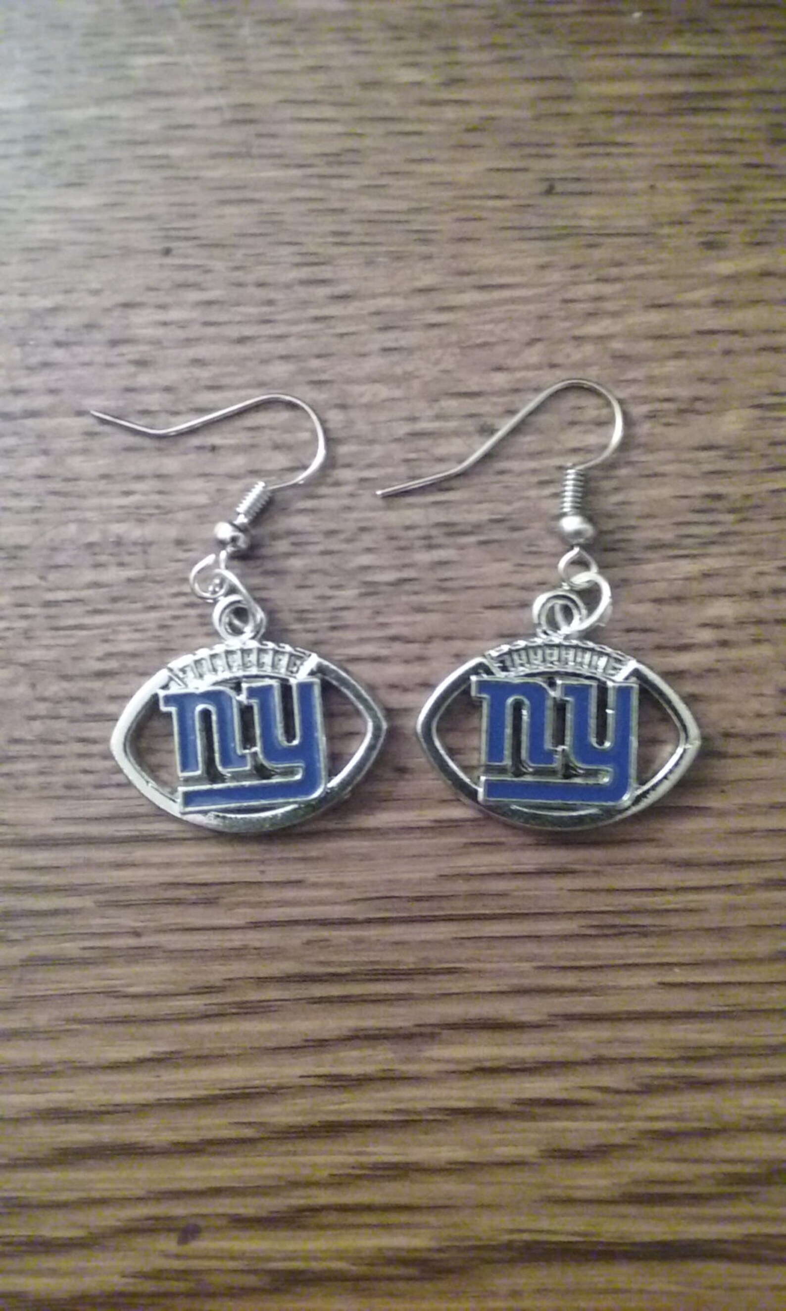 New York Giants football earrings stainless steel french Etsy