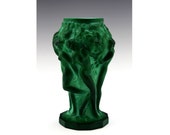Glamorous Art Deco Jade Malachite Nude Figural Vase 1930 39 H.Hoffmann