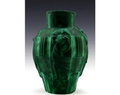 Glamorous Art Deco Jade Malachite Nude Figural Large Vase 1930 39 H.Hoffmann