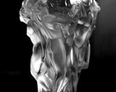 Bohemian Art Deco Nude Figural Glass Vase H.Hoffmann