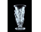 Glamorous Art Deco Nude Figural Decor Glass Vase 1930 39 s H.Hoffmann
