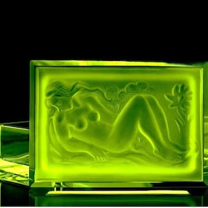 Art Deco Vaseline Glass Trinket Box: H. Hoffmann Collectible