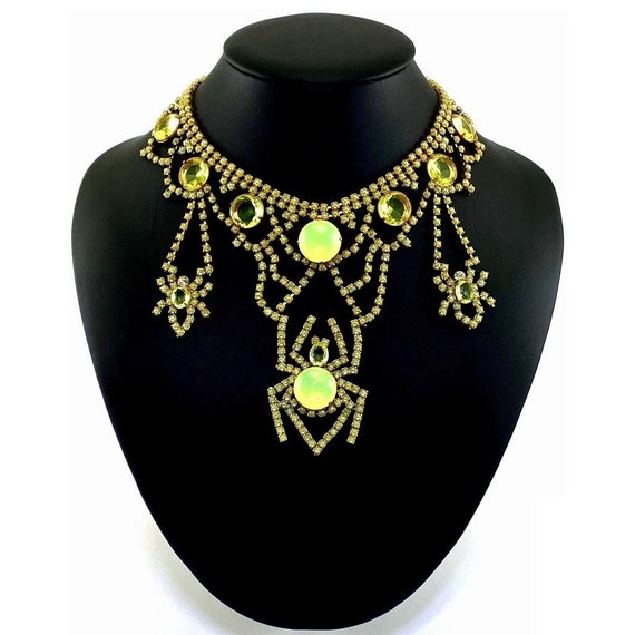 Art Deco • Vintage • Necklace • Vaseline Glass Je… - image 3