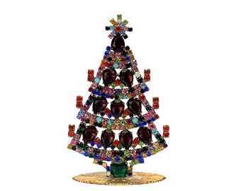 特大ヴィンテージチェコガラスラインストーンクリスマスツリー