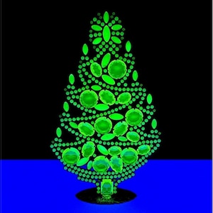Albero di Natale in vetro di uranio vintage: ornamento boho con strass