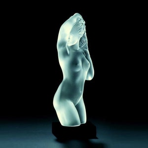 Glamorous Art Deco Glass Hood Ornament Car Mascot 1930&#39;s H.Hoffmann Sculpture • Figurine