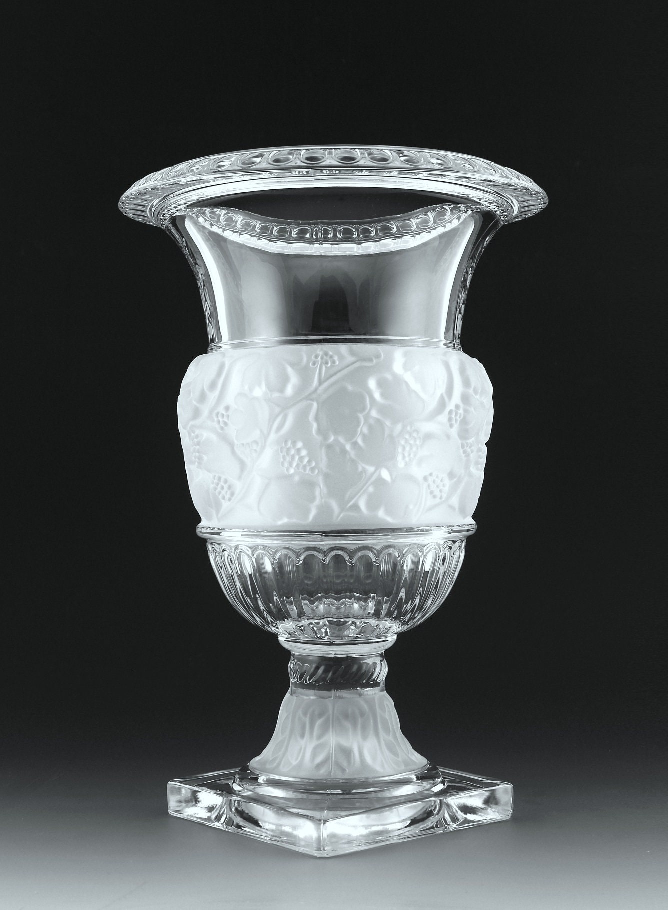 アールデコ サテンガラス 花瓶「ヴェルサイユ」特大、1930年 H