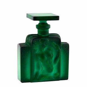 Art Deco Perfume Bottle 1930's H. Hoffmann Collectible Malachite Glass
