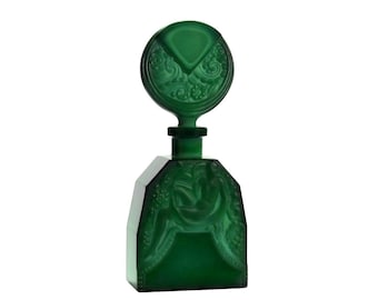 Art Déco 1920 • Frasco de perfume • Vidrio de malaquita H.Hoffmann • Vidrio coleccionable