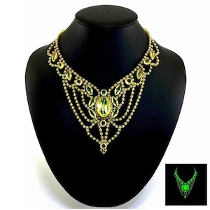 Vaseline Uranium Glass | Vintage | Pendant Necklace | Art Deco Jewelry