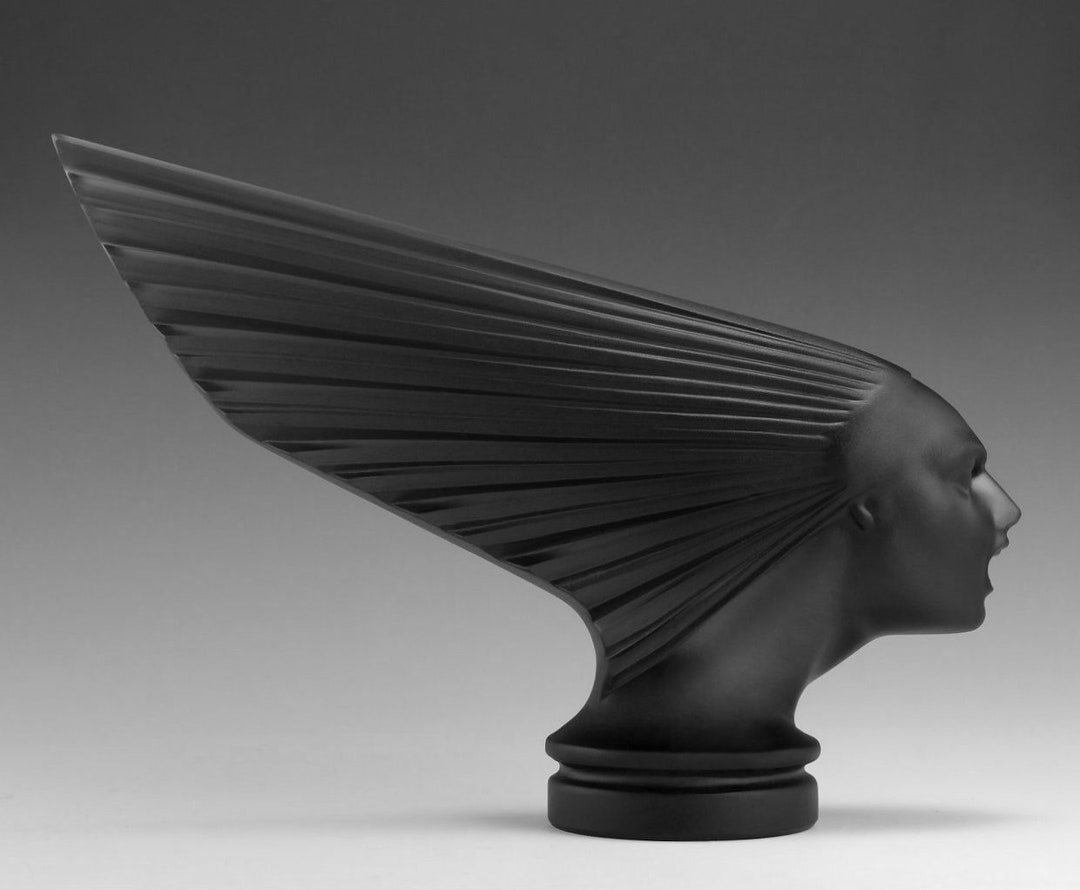 Art Deco Rare Black Glass Car Mascot 'spirit of the Etsy