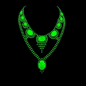 Uranium Glass Jewelry • Vintage • Art Deco Necklace