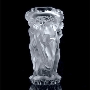 Glamorous Art Deco Frosted Glass Vase 1930&#39; H.Hoffmann | Glass Art | Ladies Decor | Collectible Glass Vase | Collectible Glass