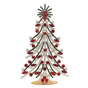 Large Christmas Tree  • Vintage • Czechoslovakian Rhinestones • Ornaments • Personalized • Gift • Handmade • Christmas Trees • Glass