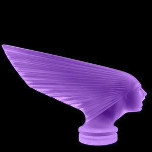Art Deco Alexandrite Glass Car Mascot: &#39;Victoire&#39; H.Hoffmann, 1930s