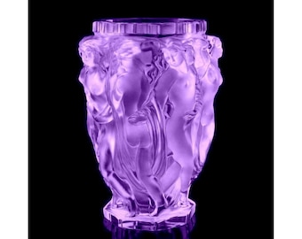 Art Deco Alexandrite Glass, Bacchantes Vase, 1930s H. Hoffmann