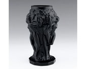 Glamorous Art Deco Nude Ladies Black Glass Vase 1930 39 H. Hoffmann by Lalique Gift for Her, Personalized Gift, Birthday Wife, Birthday Mom