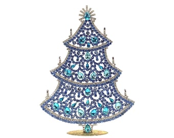 特大ヴィンテージチェコガラスラインストーンクリスマスツリー